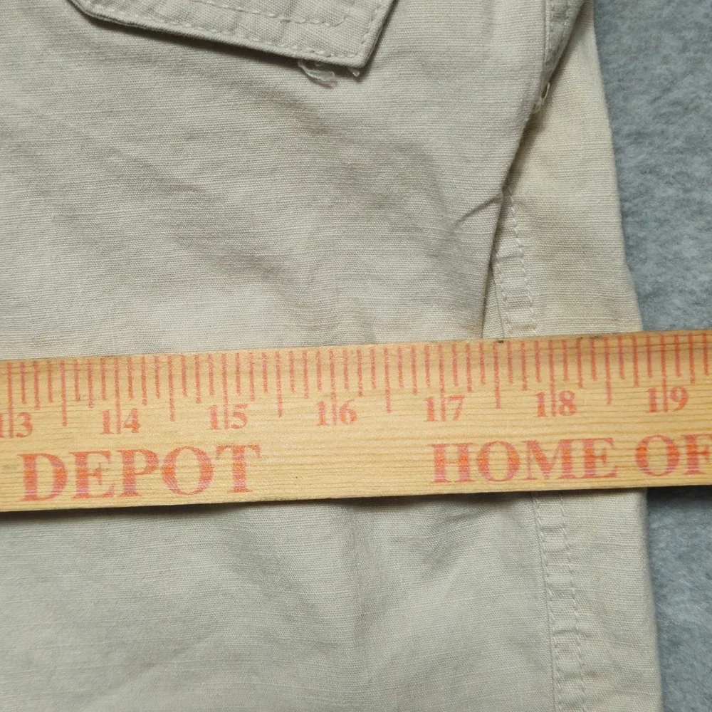 ANCHOR BLUE Womens 11 Beige Cargo Flare Pants Y2K Utility Stretch Casual Vintage - Picture 7 of 9